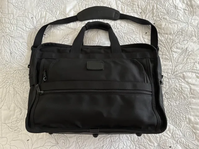 TUMI Office Travel Organizer Briefcase / Luggage Black Ballistic Nylon
