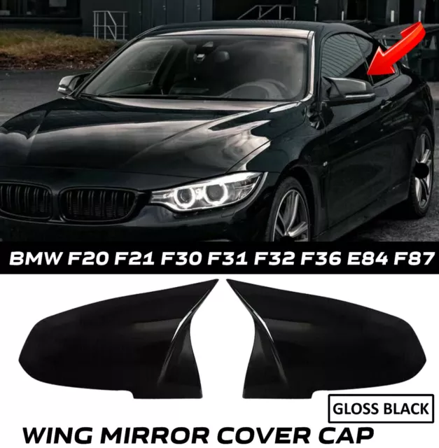 Wing Mirror Cover Cap Glossy Black For Bmw F20 F21 F30 F31 F32 F36 X1 E84 F87 Uk