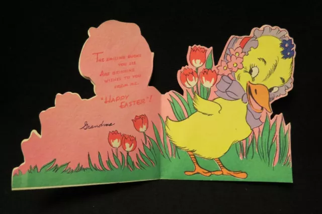 Vintage Dapper Duck Couple Easter Card 1940S By J. P. 2