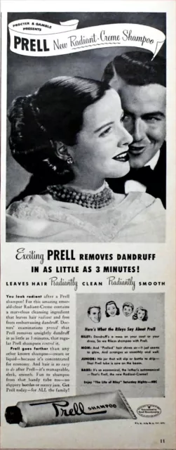 1948 Vintage Magazine Page Ad Prell Shampoo