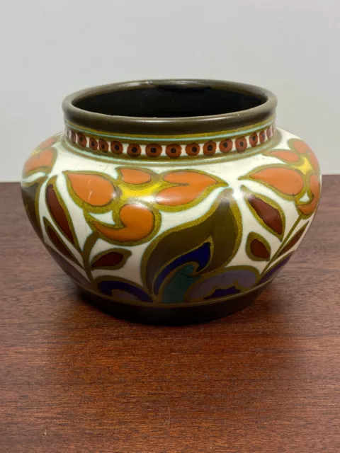 GONDEL GOUDA DUTCH art Pottery vase Studio Crafted Floral Design ...