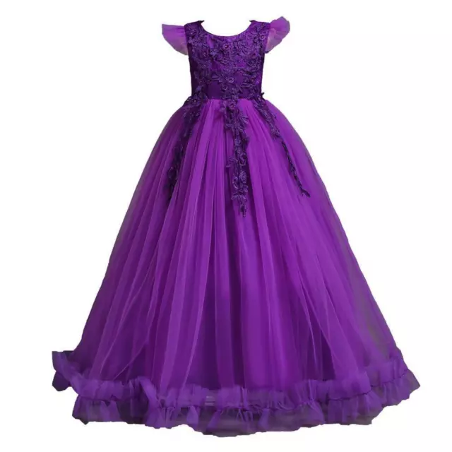 Kids Dress Flower Long Elegant Ball Gowns Dresses Girl Party Princess Clothing 2