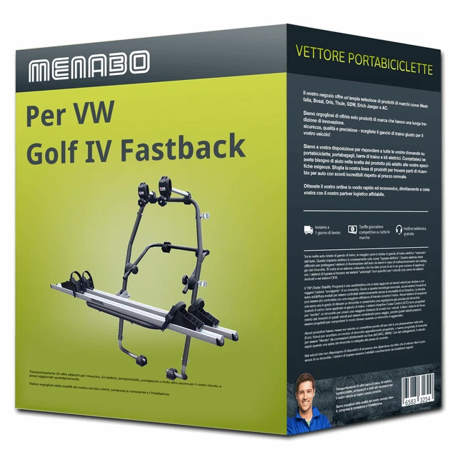 Menabo Stand Up 2 portabici portellone per VW Golf IV Fastback 1J1 - 2 bici Top