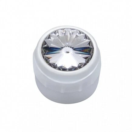 Delphi Radio Knob With Clear Crystal, Chrome Finish, Plastic Material; 41268