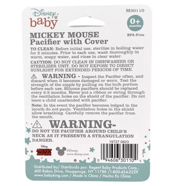 Disney Baby Mickey Mouse Pacifier With Cover, RED- New IN PACKAGE 0+ months 3