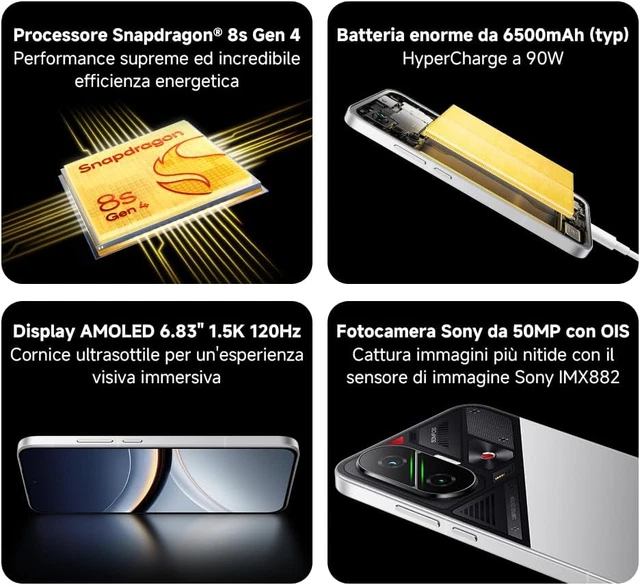 POCO F7 Smartphone 12+512GB: Snapdragon 8s Gen4, Batteria 6500mAh, Fotocamera Sony 50MP OIS