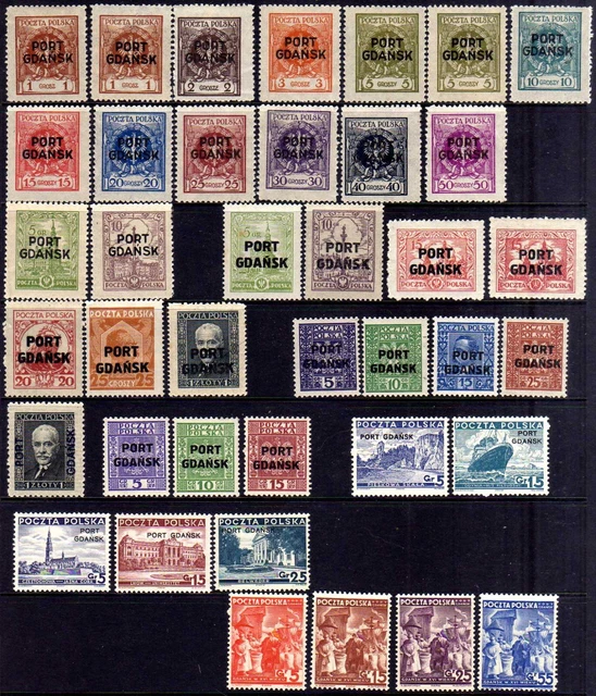 Poland: Danzig Port Gdansk 1925-38 Mint Selection Incl. Scarcer, 39 Stamps