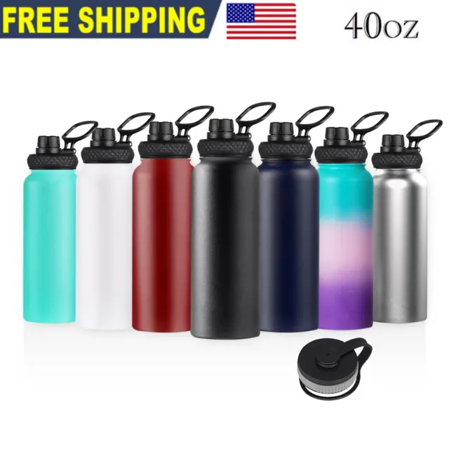 40oz Water Bottle Stainless Steel Vacuum Double Wall Insulation Sport Wide Mouth