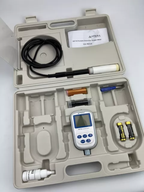 Apera Instruments SX716 Portable Lab Dissolved Oxygen DO Meter Waterproof Auto