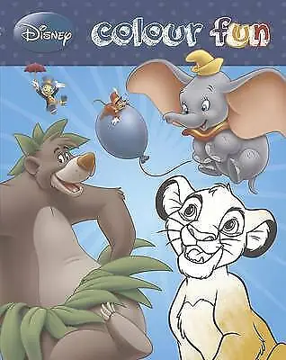 NEW Disney  COLOUR FUN colouring book DUMBO LION KING PINOCCHIO JUNGLE BOOK