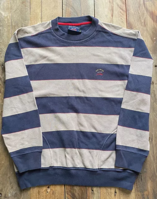 Vintage Paul & Shark Yachting Cotton Sweatshirt w/Pockets - Striped - Italy