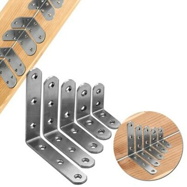 Rust resistant Stainless Steel L Shaped Brackets for Indoor and Outdoor Use