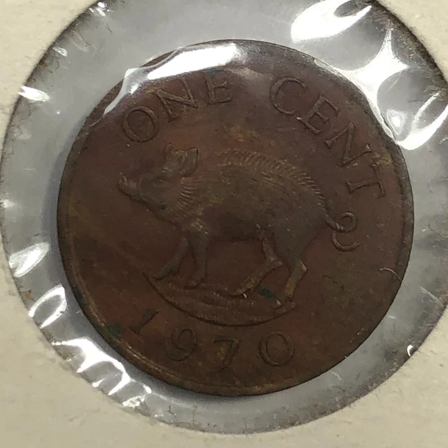 1970 Bermuda One Cent Foreign Coin #2074