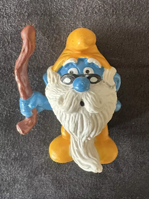 SCHTROUMPF  grand-père Papy Ancien  Peyo Schleich T Rare . 1987 TBE