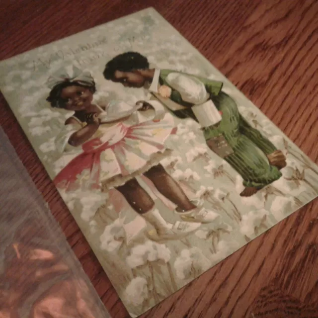 Black Americana 1909 Post Card Valentine Think Of Me Embossed Posted & Mailed