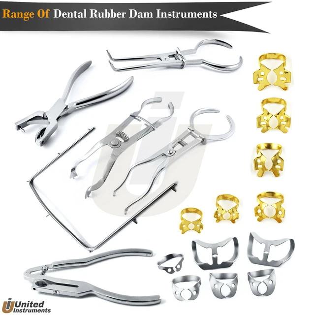 ROOT CANAL RUBBER Dam Clamp Forceps Set Restoration Brinker Clamps