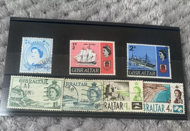 gibraltar stamps. A Selection of 7 stamps of QE2.