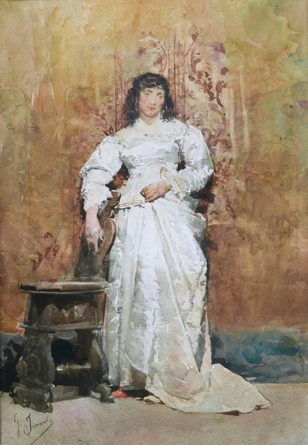 Tableau orientaliste aquarelle, fin XIXème siècle - Biron