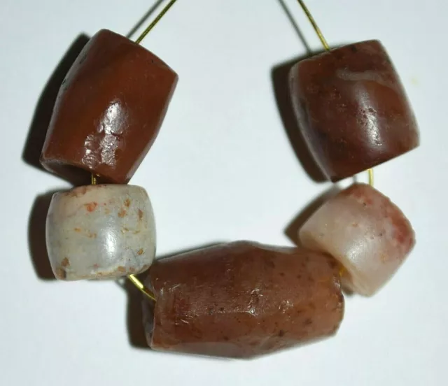 Ancient Agate Stone Excavated Djenne Dig Beads Mali African Trade 1000 Years Old