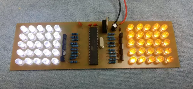ORANGE WHITE Chaser Light Show - 50 LED Circuit Knight Rider Strobe Police Flash