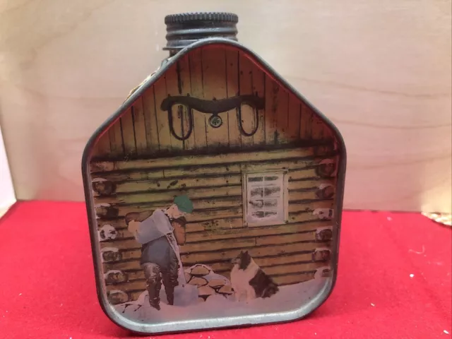 Vintage 1984 Vermont Absolutely Pure Maple Syrup Log Cabin Tin New England Co 3