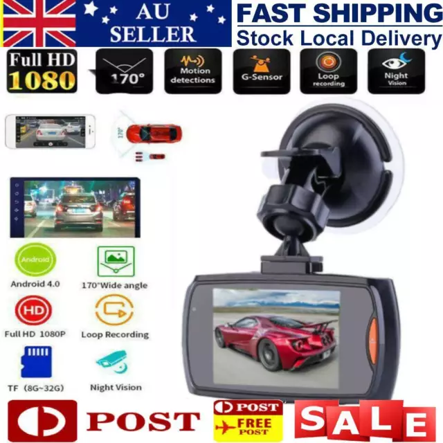 Dash Cam 1080P HD Car DVR Video Driving Recorder Front Camera Night Vision 170°