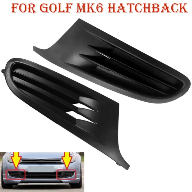 For Volkswagen Golf Mk6 2009-2012 Front Bumper Lower Grill Trim Fog Cover 2Pcs