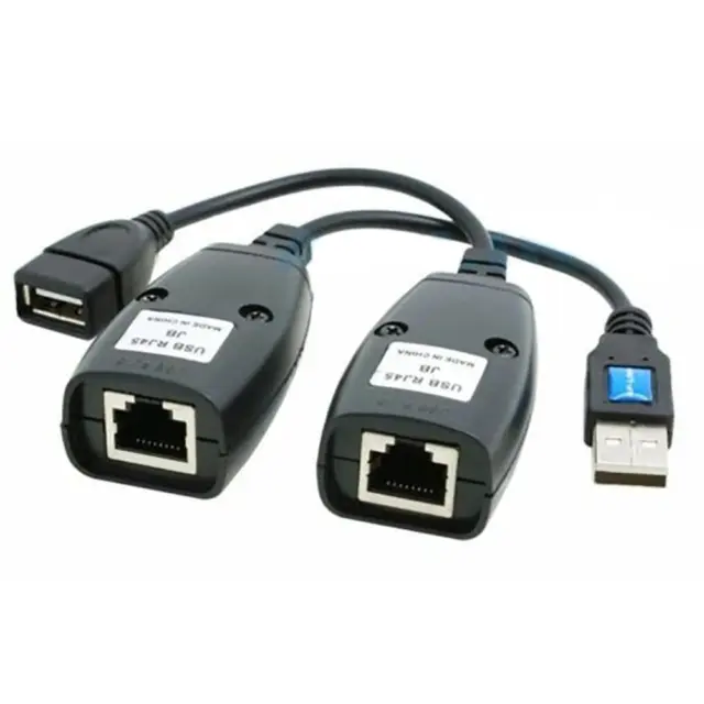 1*USB Extension Ethernet RJ45 Cat5e/6 Cable LAN Adapter Extender Over Repeater f