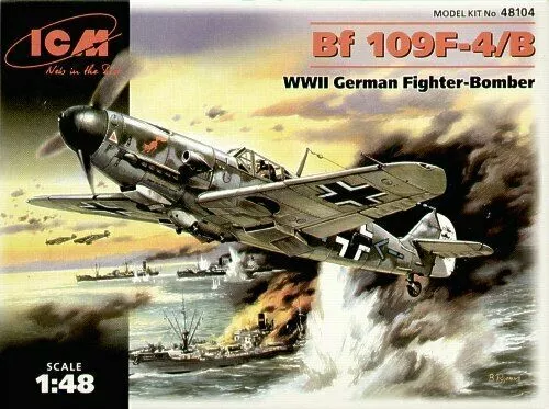 ICM 1/48 Maquette Kit Allemand Chasseur-Bombardier Bf 109F-4/B WWII ICM48104