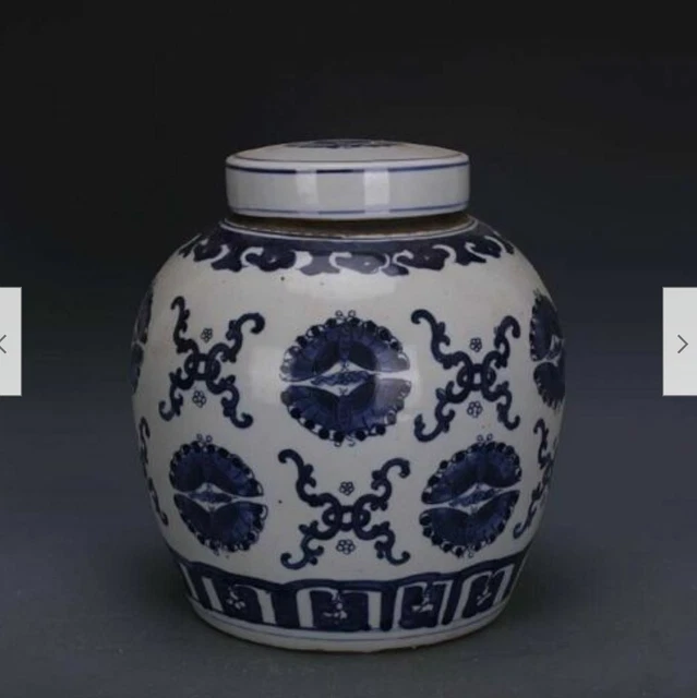 Estate Chinese Qing Dynasty Blue&white Porcelain Flowers Plants Pot