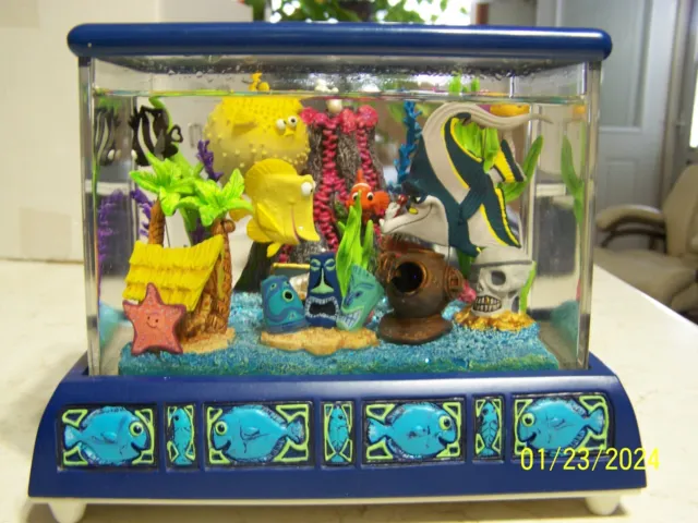 DISNEY FINDING NEMO Aquarium Fish Tank Snow Globe Music Box- Works -  $125.00 - PicClick