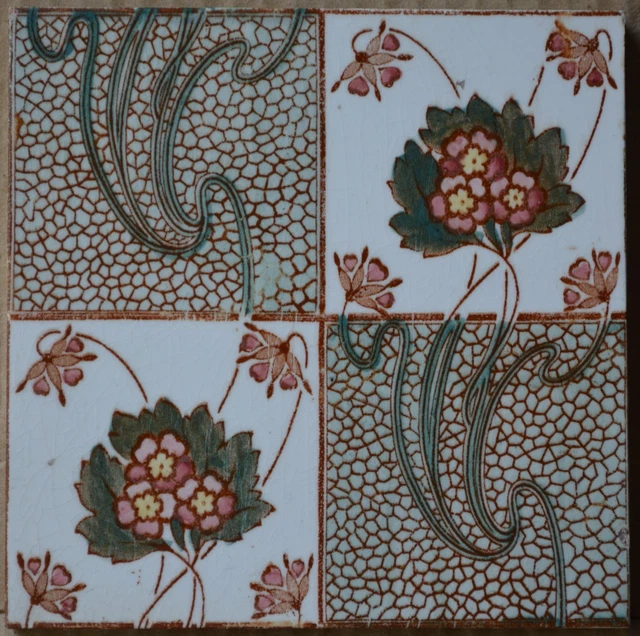 Antique England - Transfer Majolica Tile C1900