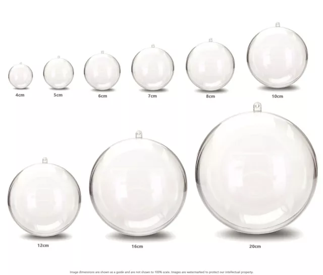 JfM ALL SIZES Clear Plastic Craft Ball Acrylic Transparent Sphere Bauble