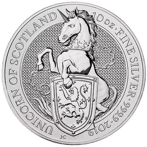 2019 10 oz British Silver Queen's Beast Unicorn Coin ORIGINAL IN CAPSULE FREE SH