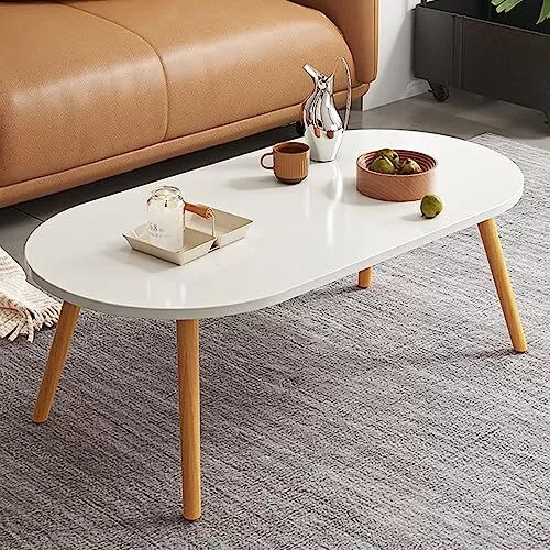 Low Oval Coffee Table,Solid Table Legs, Mid Century Modern Coffee Tables, Centre