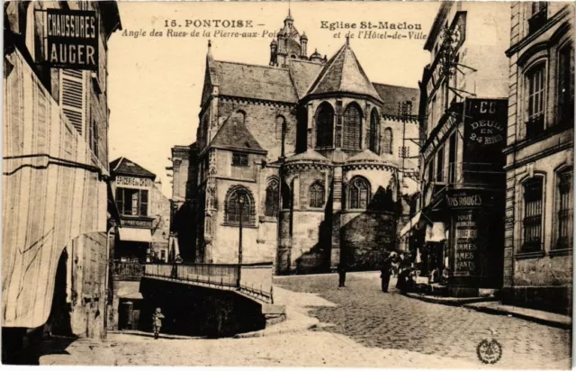 CPA PONTOISE - Eglise Saint-Maclou et de l'Hotel-de-Ville (68787)
