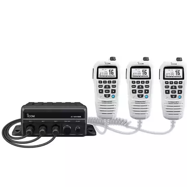 Icom Black Box VHF with White Command Mic & 3 Mic Ports #M510BB GW 21