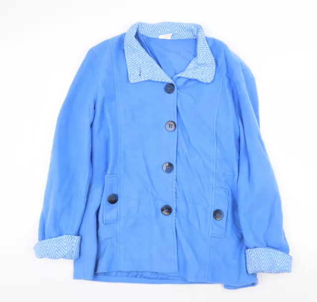 ANNE DE LANCEY Womens Blue Jacket Size L Button 3.75 PicClick UK