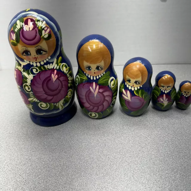 Russian 5 pieces Fairy Tales Hand Painted Nesting Doll Matryoshka Doll