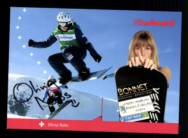 Olivia Nobs Autogrammkarte Original Signiert Snowboard + A 134026