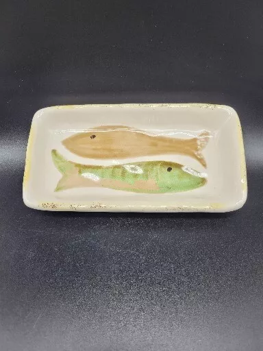 HTF Mud Pie Painted Pisces Fish Soy Sauce Or Trinket Dish READ (B2)