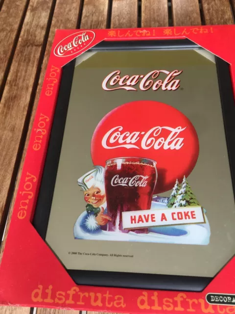 Coca Cola  Specchio Decorativo  Cm  22X32 Compresa Cornice