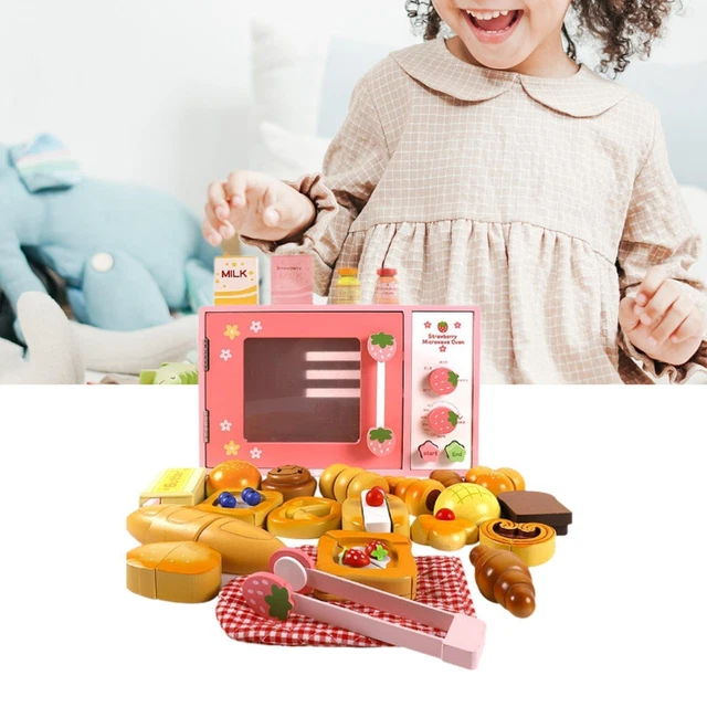 Jouet Micro-ondes Pour Enfants - 17 Pièces En PP, Cuisine D'imitation Pour Filles Et Garçons (rouge)