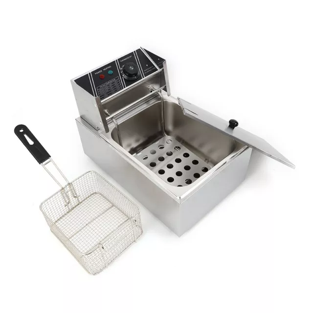 6L Extra Large Electric Deep Fryer Cooker Commercial Restaurant Fry Basket NEW