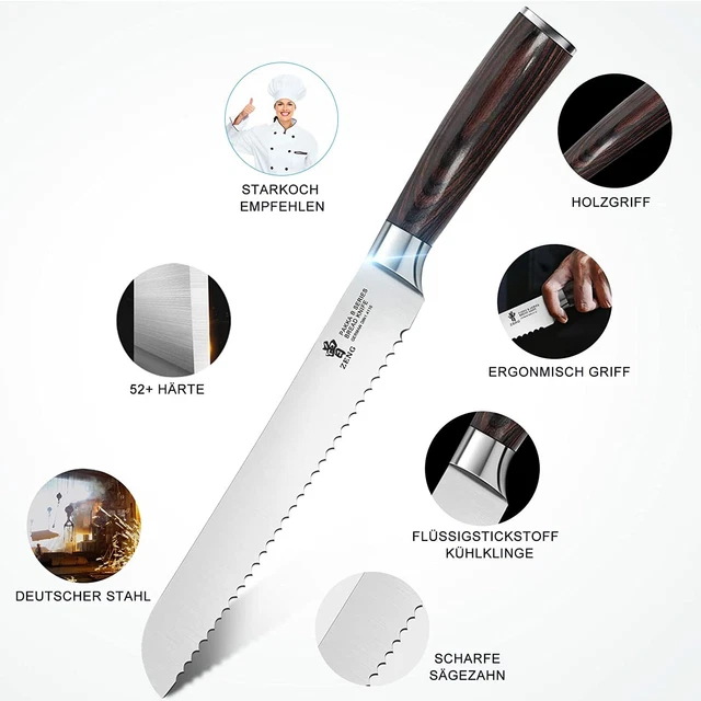 8 Zoll Brotmesser Edelstahl Professionelle scharfe Kuchenschneider Geschenk Box