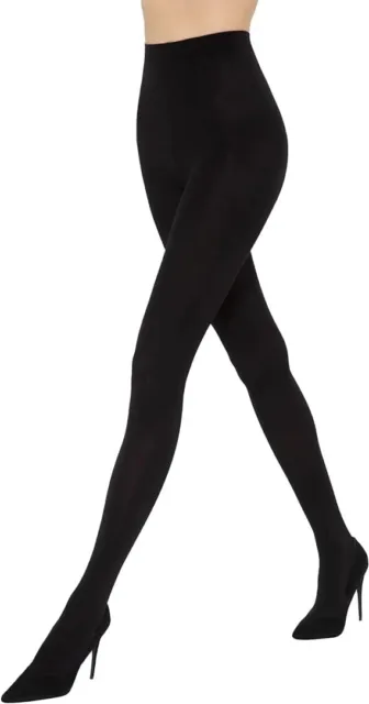 Gatta Supremely Soft Opaque Black Tights Women LYCRA 3D 120 Denier Matte Size S
