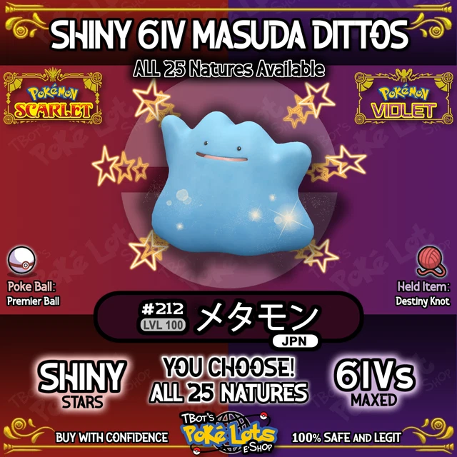 SHINY DITTO 6IV 🌟 Masuda Breeding Japan 🌟 Pokemon Scarlet Violet 🌎US