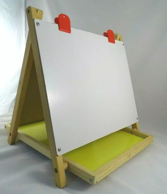 EASEL Table Top WHITEBOARD & BLACKBOARD Wooden FREE POSTAGE 2