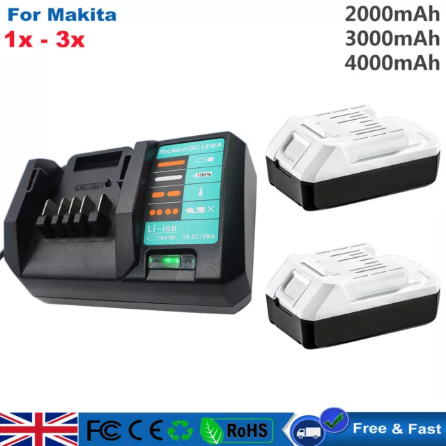 For Makita BL1815G G Series Battery 18V BL1813G HP457D 198186-3 & DC18WA Charger