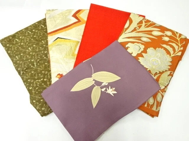 44471# Japanese Kimono / Antique Nagoya Obi / Set Of 5